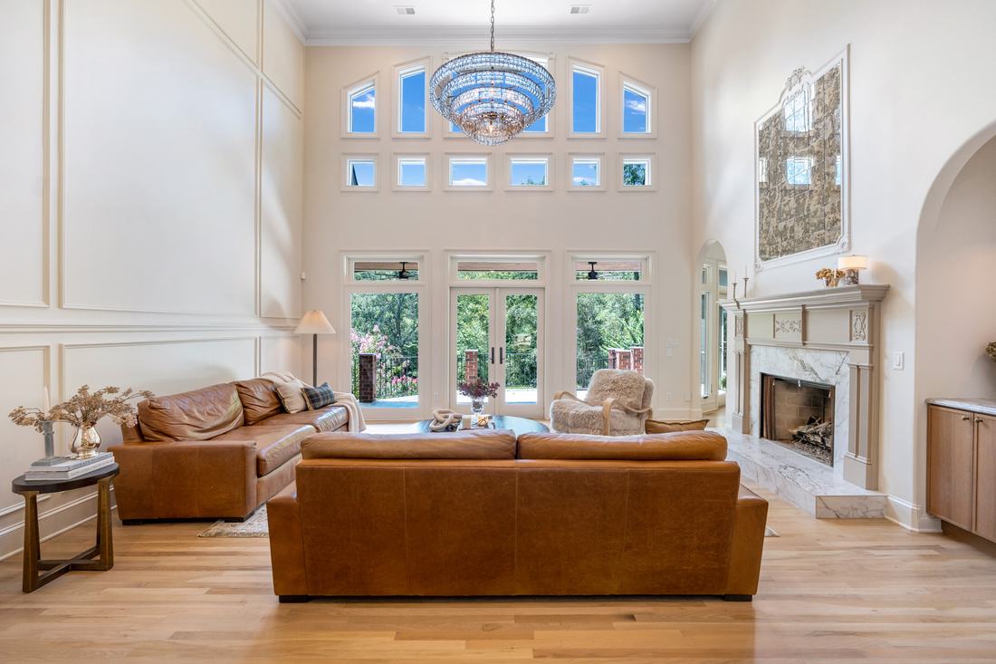 Living room under clerestory glass